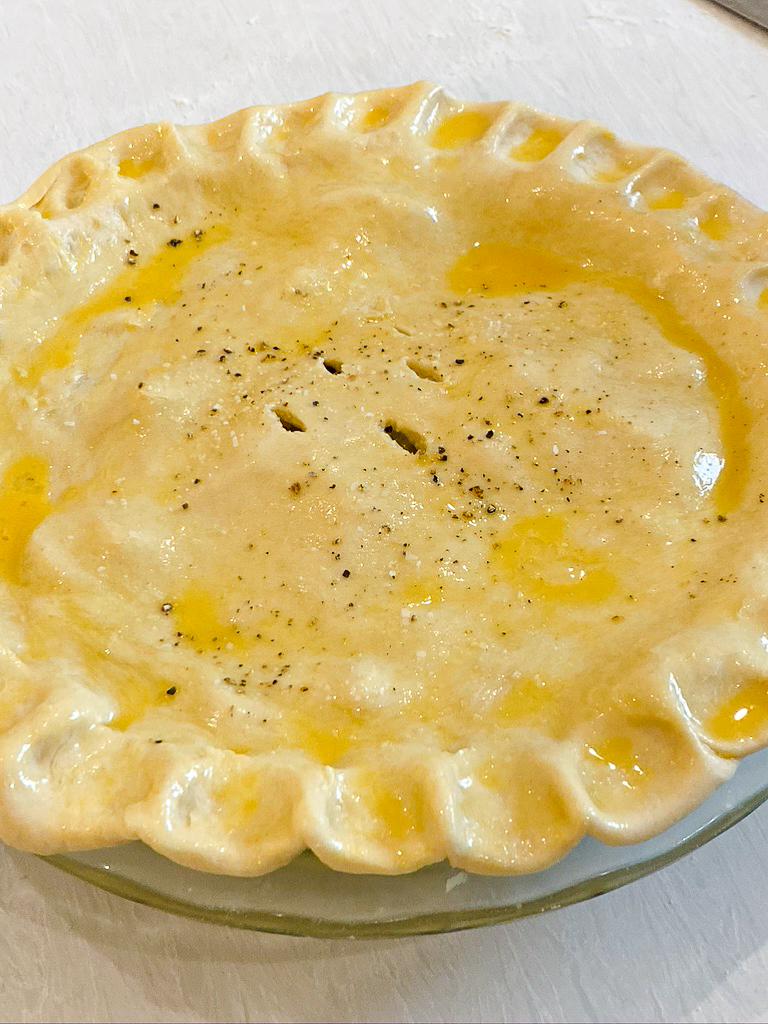 season your chicken pot pie with salt and pepper