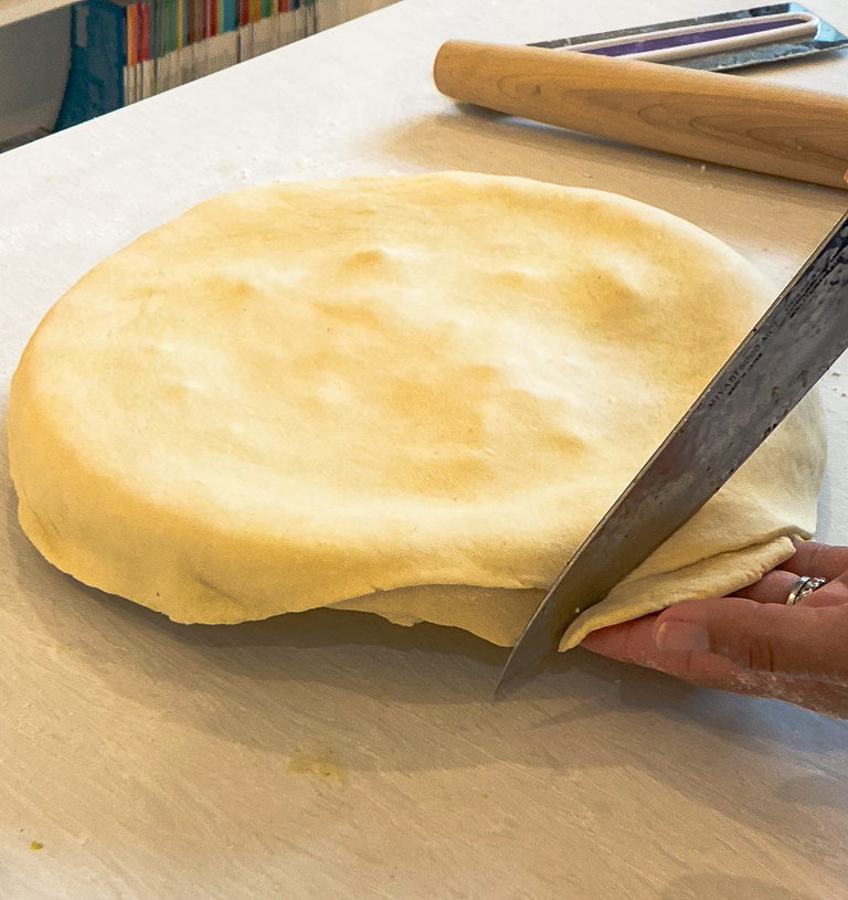 chicken pot pie dough covering the top