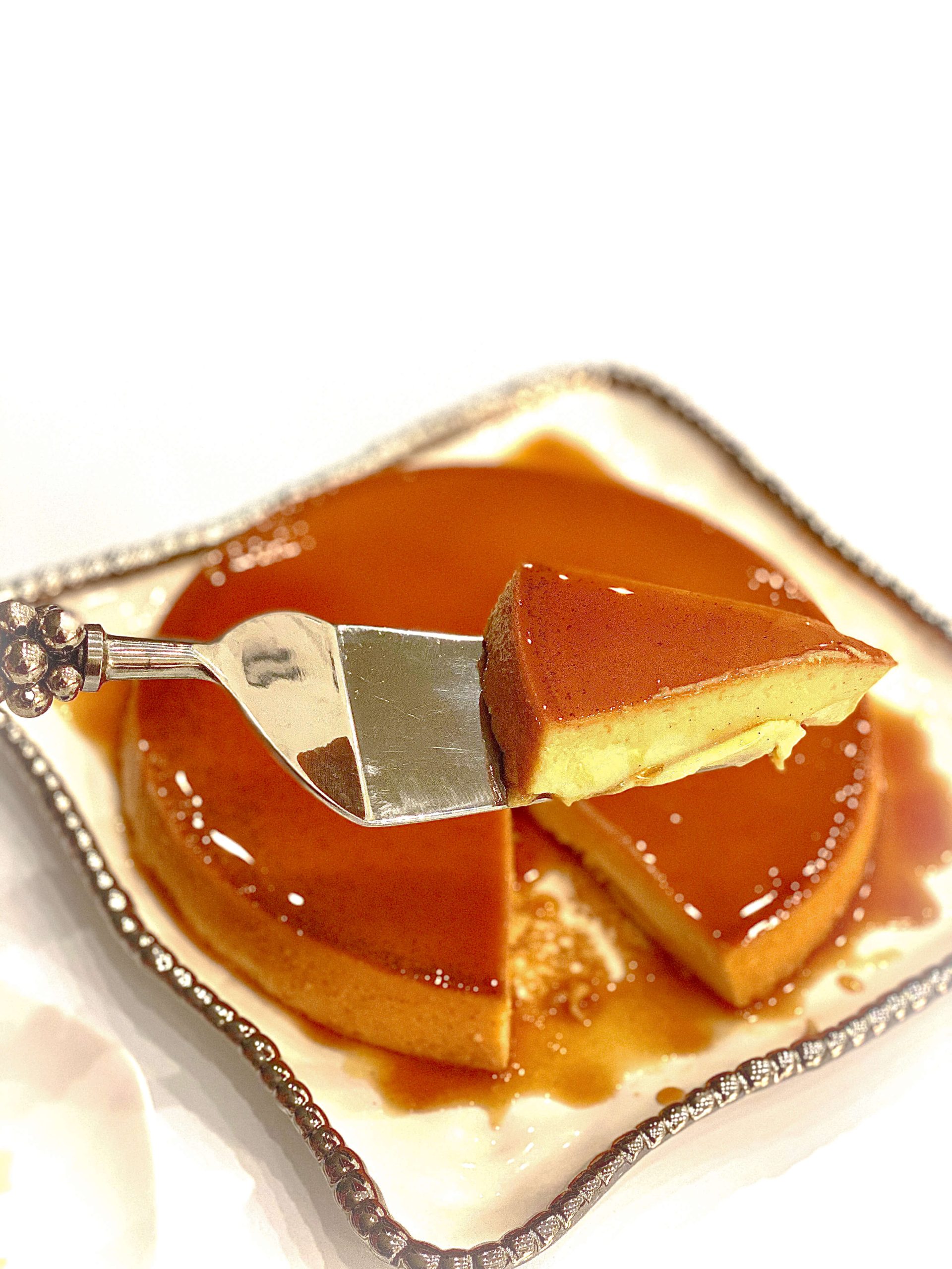 close up image of flan after cooking