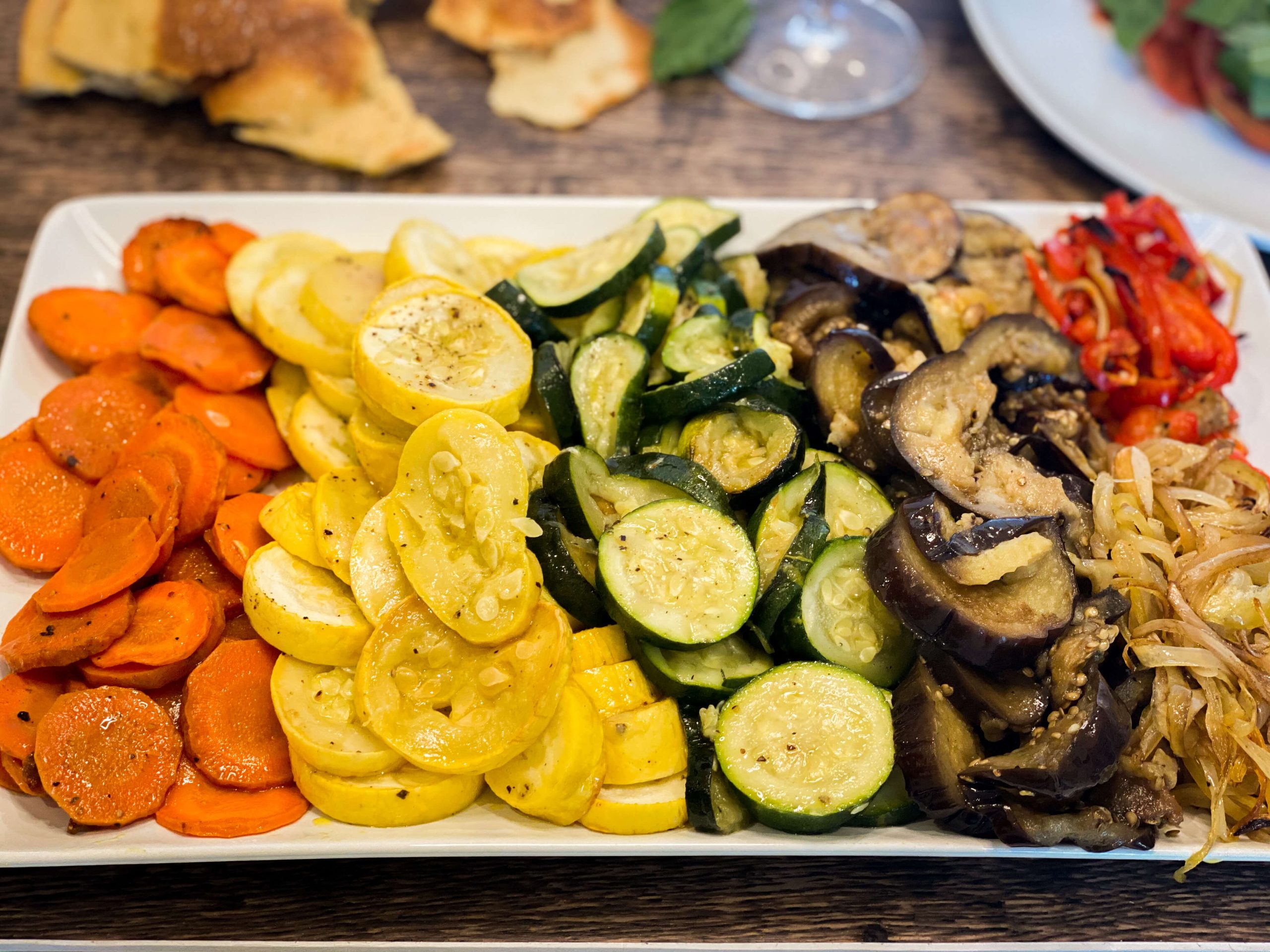 Roasted Vegetable Antipasto Platter served

