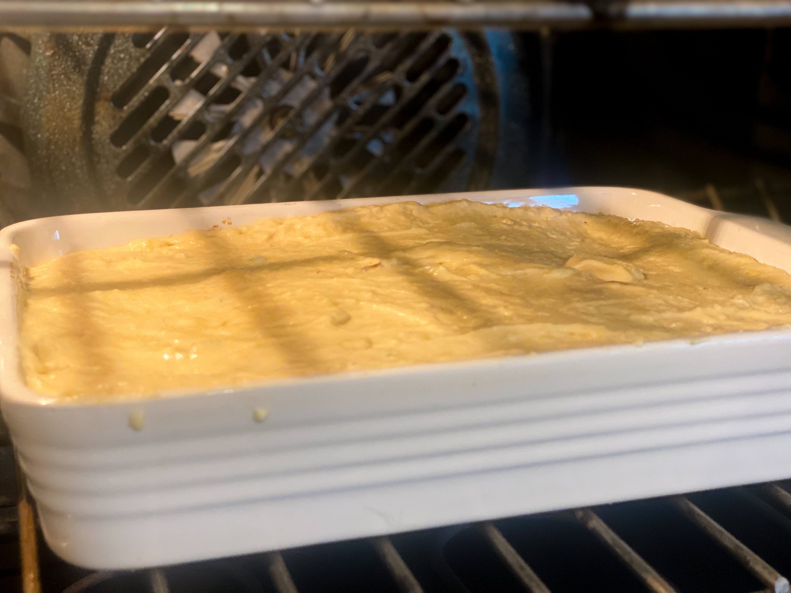 cornbread chili pie baking 