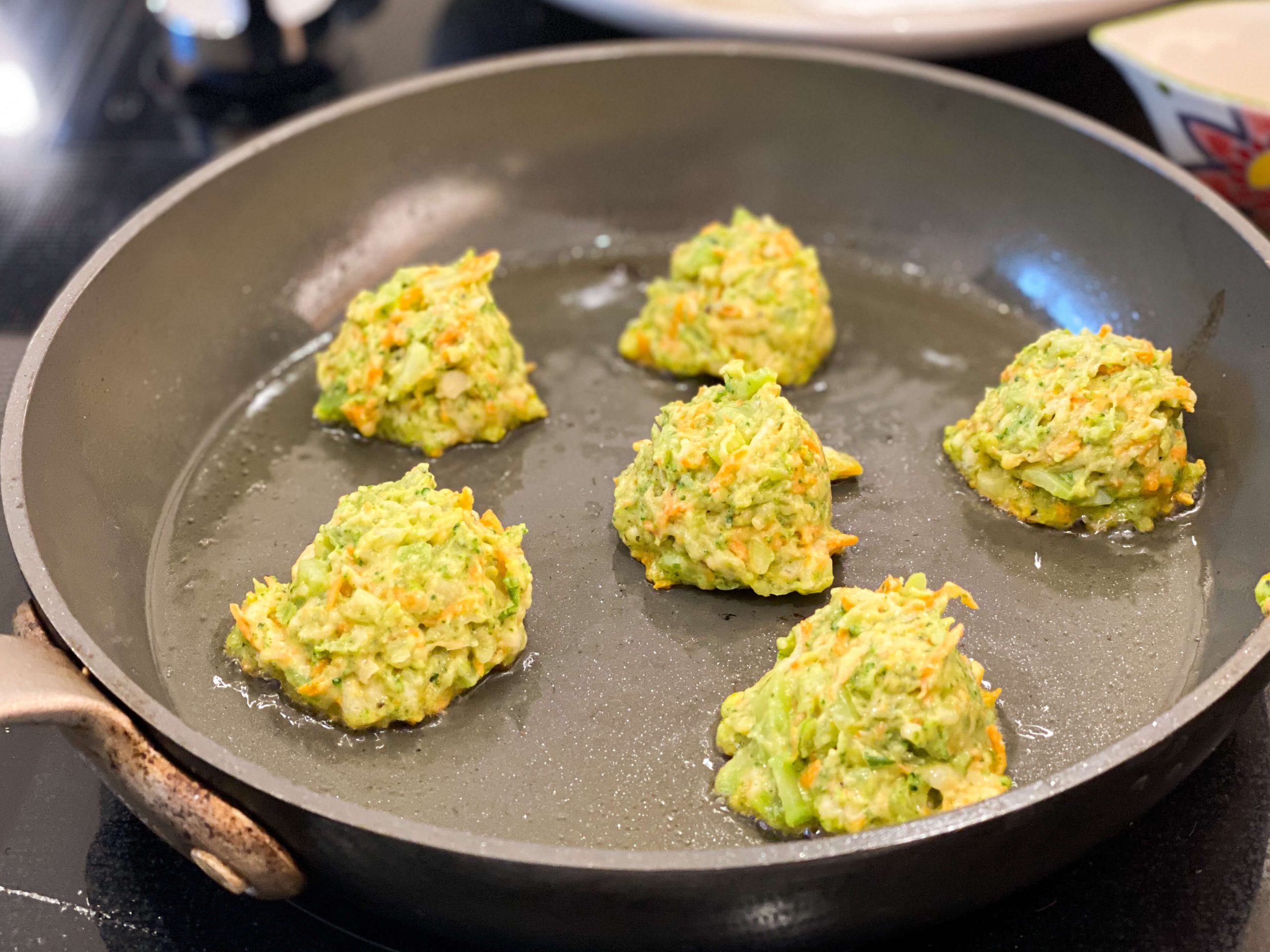 broccoli bites pan frying 