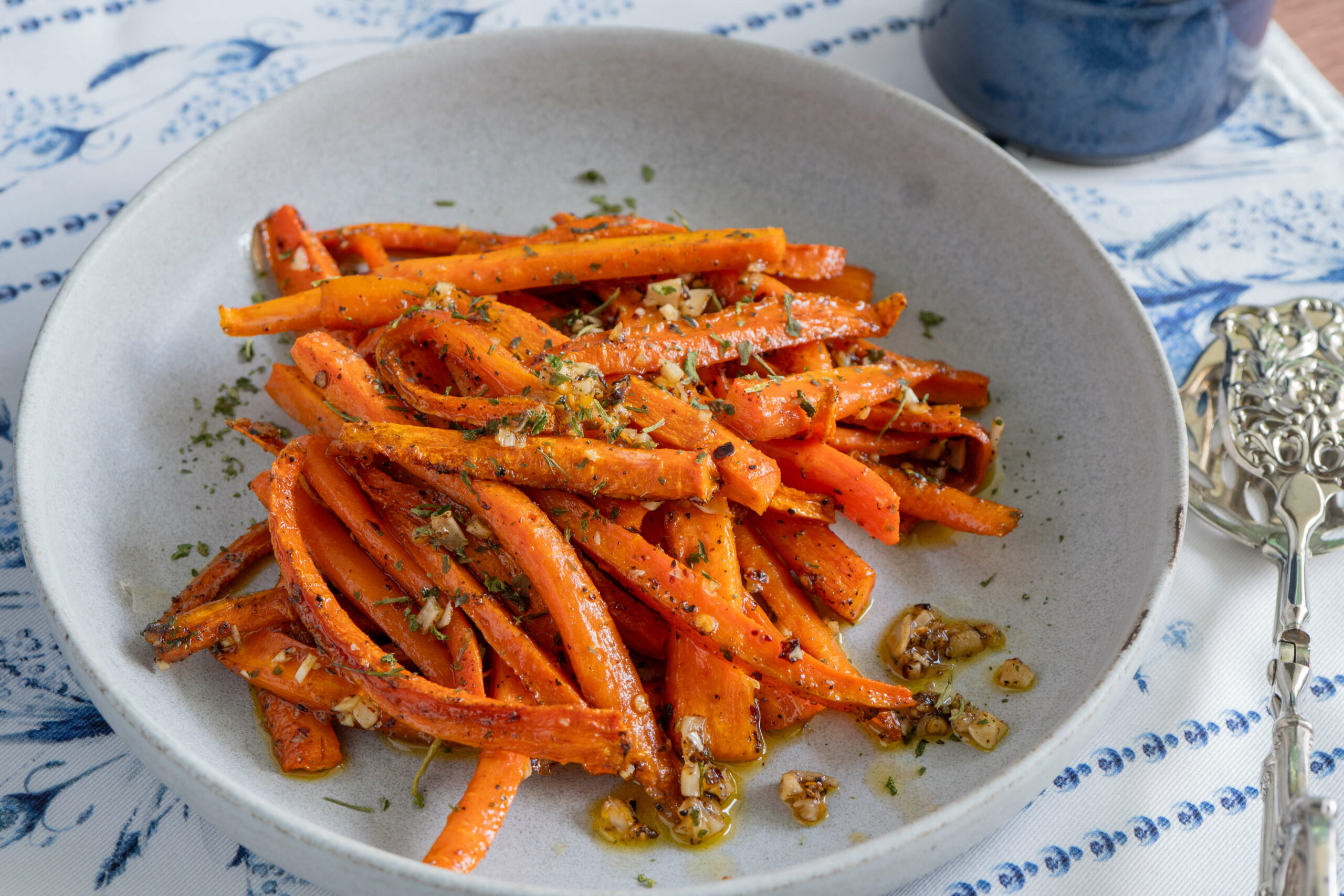 Black Pepper Roasted Carrots served and ready to eat