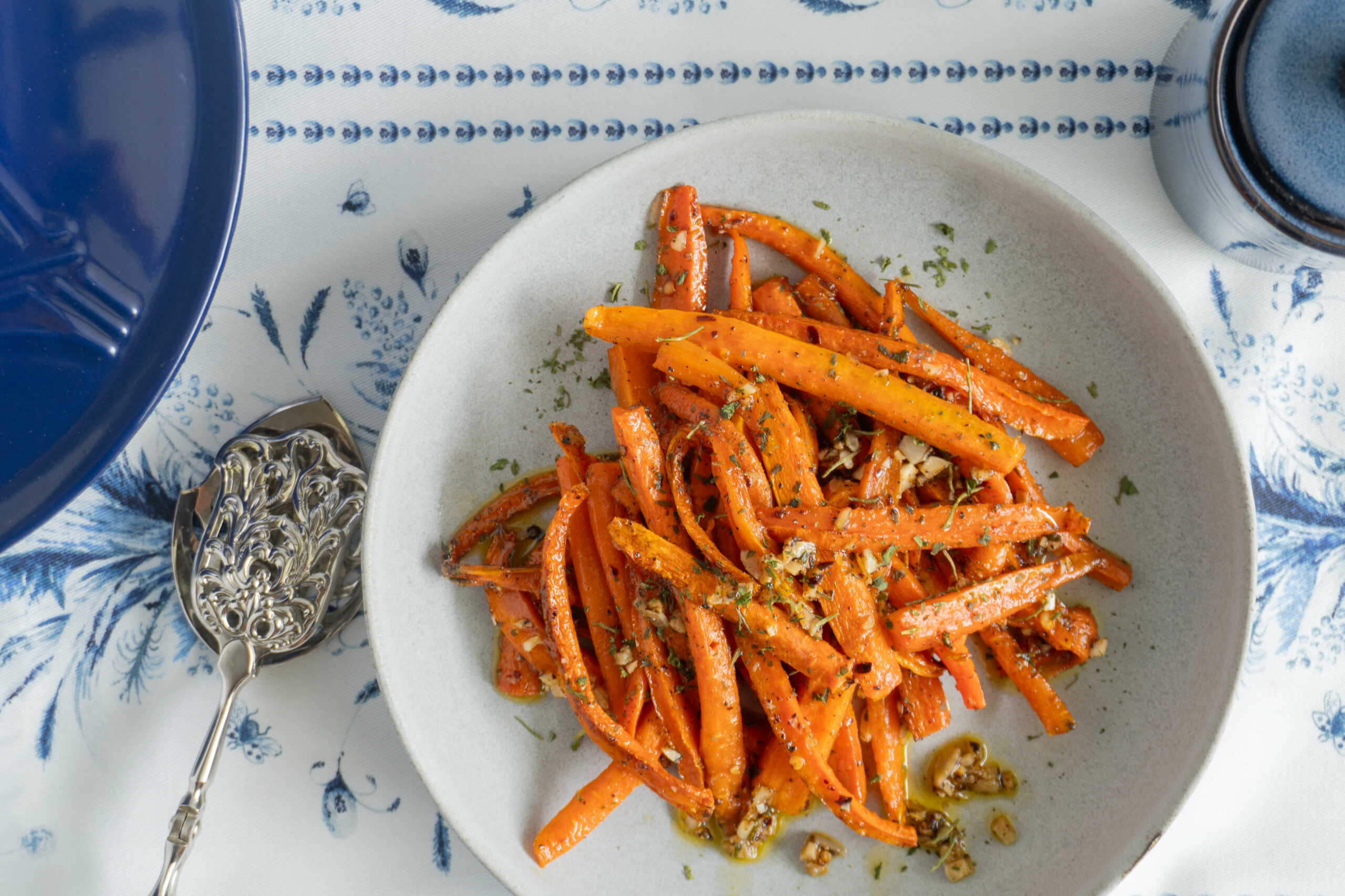 Black Pepper Roasted Carrots served and ready to eat